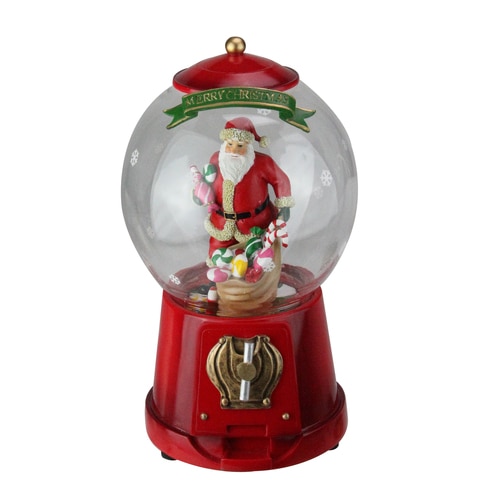 10" Animated and Musical Santa Gumball Machine Christmas Table Decoration - 30861135