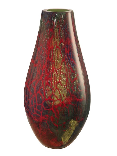 16.5" Red, Yellow, Green, and Blue Stuart Decorative Hand Blown Glass Vase - 31375913