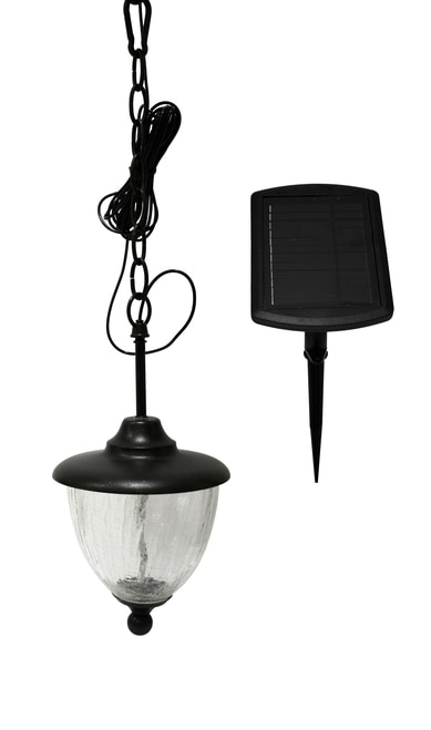 13” Black Solar Powered Eclipse Hanging Outdoor Chandelier - 32814705