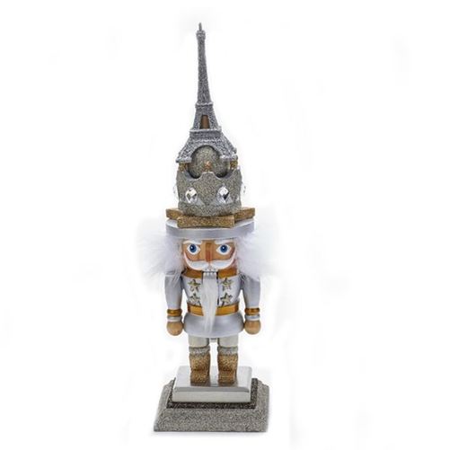 15" Gold and Sparkling Silver Colored Seasonal Decoration Nutracker - 32805801