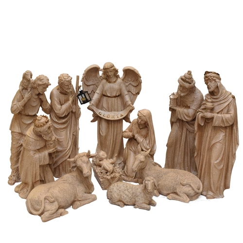 11-Piece Speckled Brown Traditional Religious Christmas Nativity Set 22.75" - 32281569