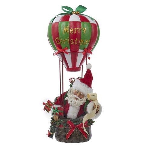 15" Musical Santa Claus Hot Air Balloon Christmas Tabletop Decoration - 31737181