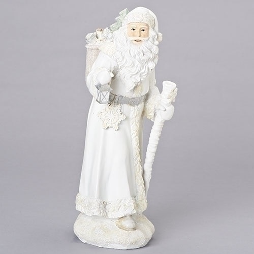 15.75" White and Silver Colored Ice Father Christmas Tabletop Figure - 32782756