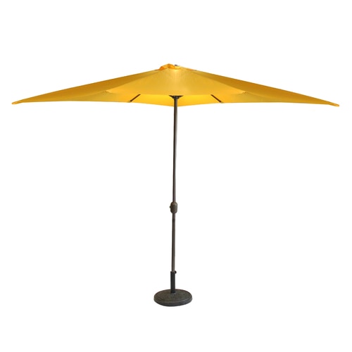 10 Outdoor Patio Market Umbrella with Hand Crank, Mustard Yellow - 32206384