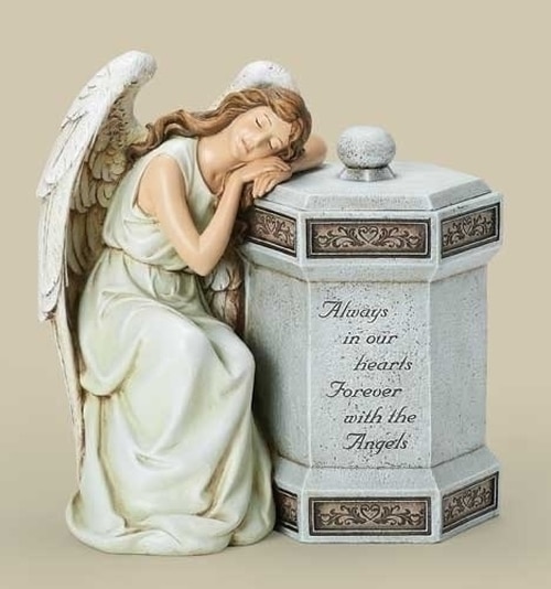 11.75" Josephs Studio Inspirational Angel "Always in Our Hearts" Verse Memorial Box - 30987815