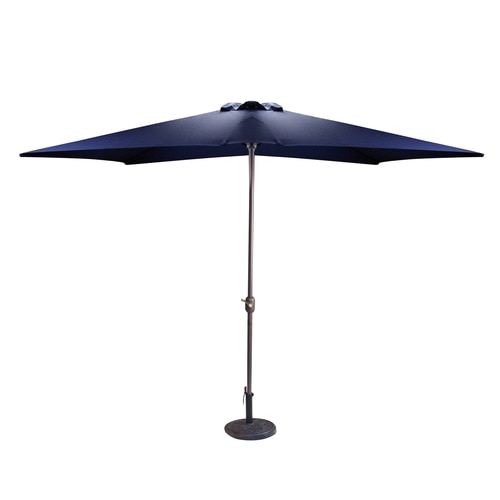 10 Outdoor Patio Market Umbrella with Hand Crank, Navy Blue - 32206383