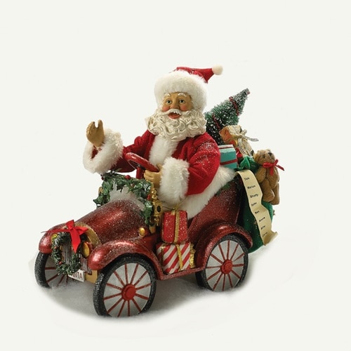 10" Musical Santa Driving Car Christmas Tabletop Decoration - 31738515