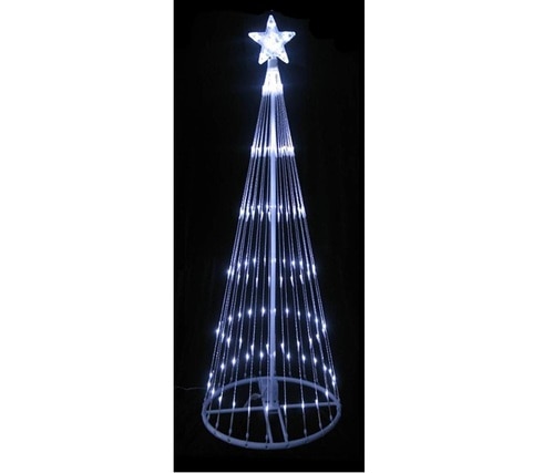 12 Pure White LED Lighted Show Cone Christmas Tree Outdoor Decoration - 32912665