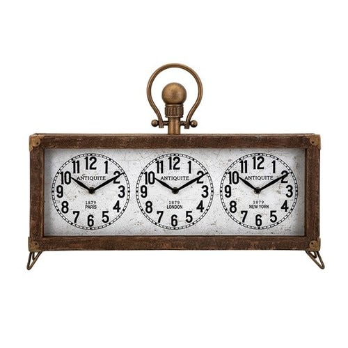 16” Westville Antique Paris, London and New York Table Top Clock - 32584608