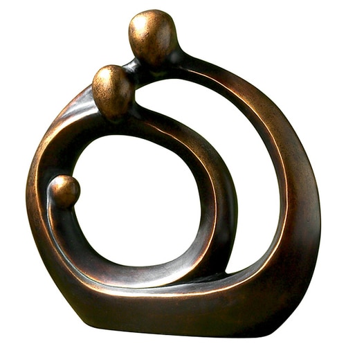 14" Family Circles with A Bronze Patina Finish Round Table Top Sculpture - 28264714