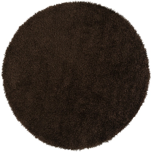 10 Round Meandering Journey Mocha Area Throw Rug - 28461628