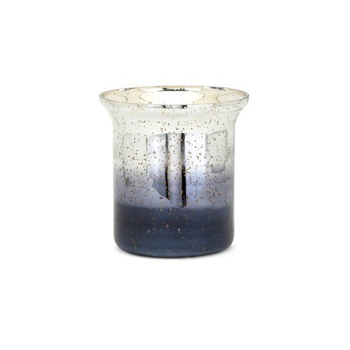 12.25" Gray and Silver Distressed New Frontier Small Ombre Hurricane Candle Holder - 32801590