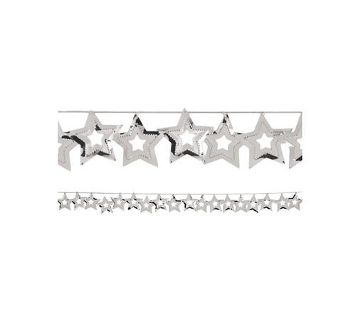 12 Confetti Metallic Silver Cutout Stars Hanging Christmas Party Garlands 108 - 31008409
