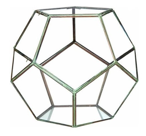 14" Contemporary Table Top Glass Geodesic Terrarium with Double Hinged Doors - 31517827