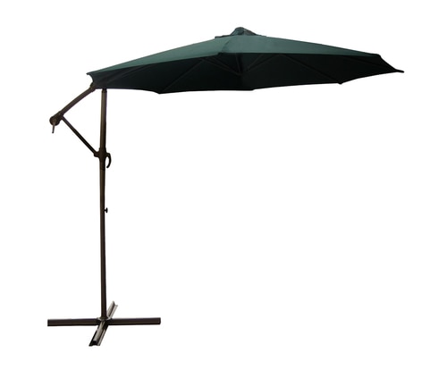 10 Outdoor Patio Off-Set Crank and Tilt Umbrella - Green - 30943828