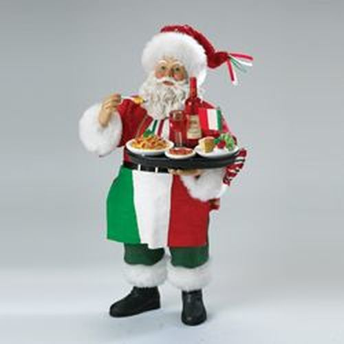 10.5" Fabriche Musical Italian Santa Claus with Food Tray Tabletop - 31335654