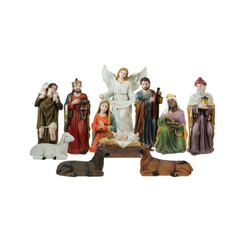 11-Piece Multi-Color Religious Christmas Nativity Figurine Set 39" - 32282333