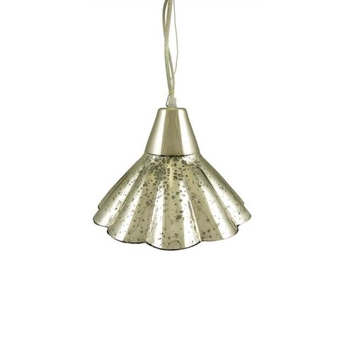 10.5" Mercury Glass Fluted Hanging Pendant Ceiling Lamp - 31364868