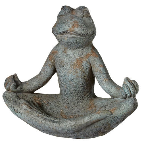 15" Gray Magnesia Ardha Padmasana Lotus Meditation Pose Yoga Frog Accents - 32775183
