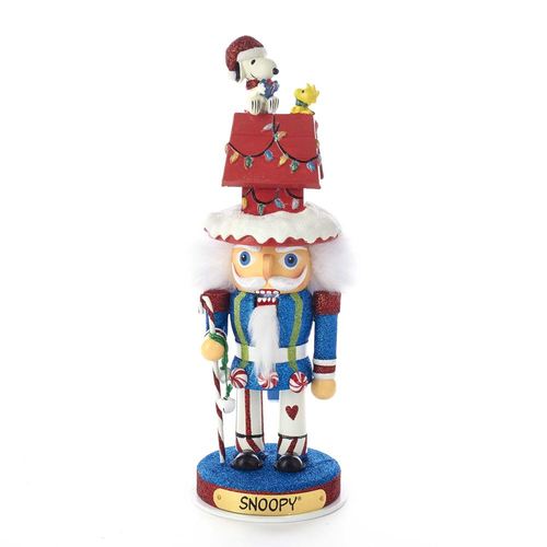 12" Vibrantly Colored Peanuts Snoopy Hollywood Decorative Glitter Christmas Nutcracker - 32807941