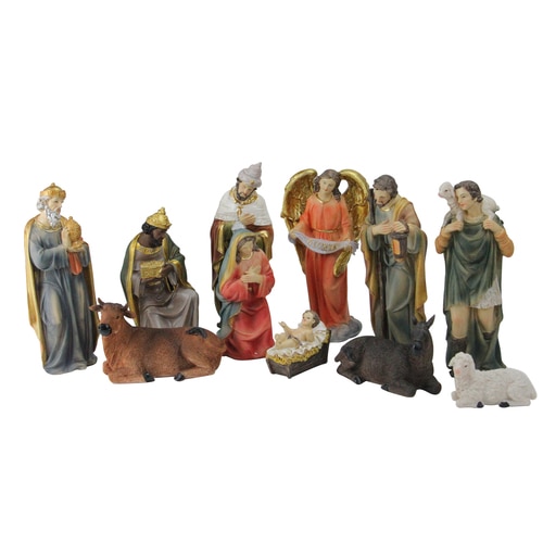 11 Piece Multicolored Resin Nativity and Epiphany Set 8" - 32751195