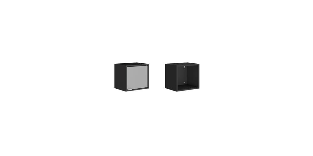 13.77 in. Floating Cabinet in Black and Gray - Set of 2