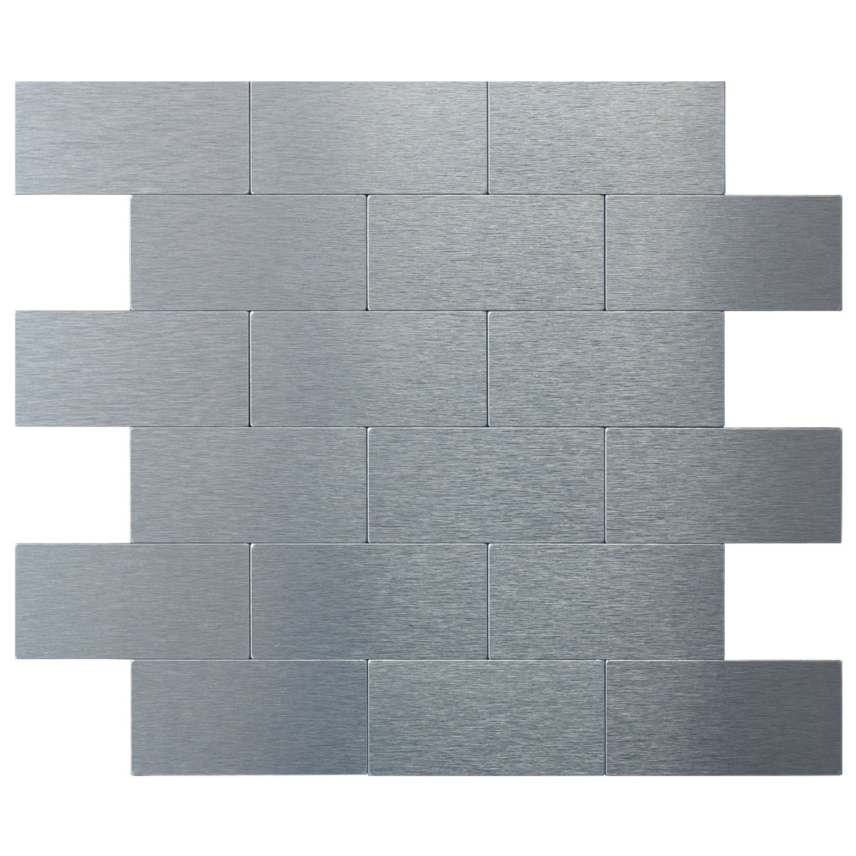 10 Tiles 12"x12" Peel and Stick Metal Backsplash Tile Brushed Aluminum Subway Tile