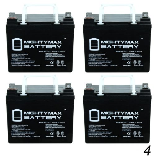 12V 35AH Battery for Patriot I Single Swing Gate Operator - 4 Pack