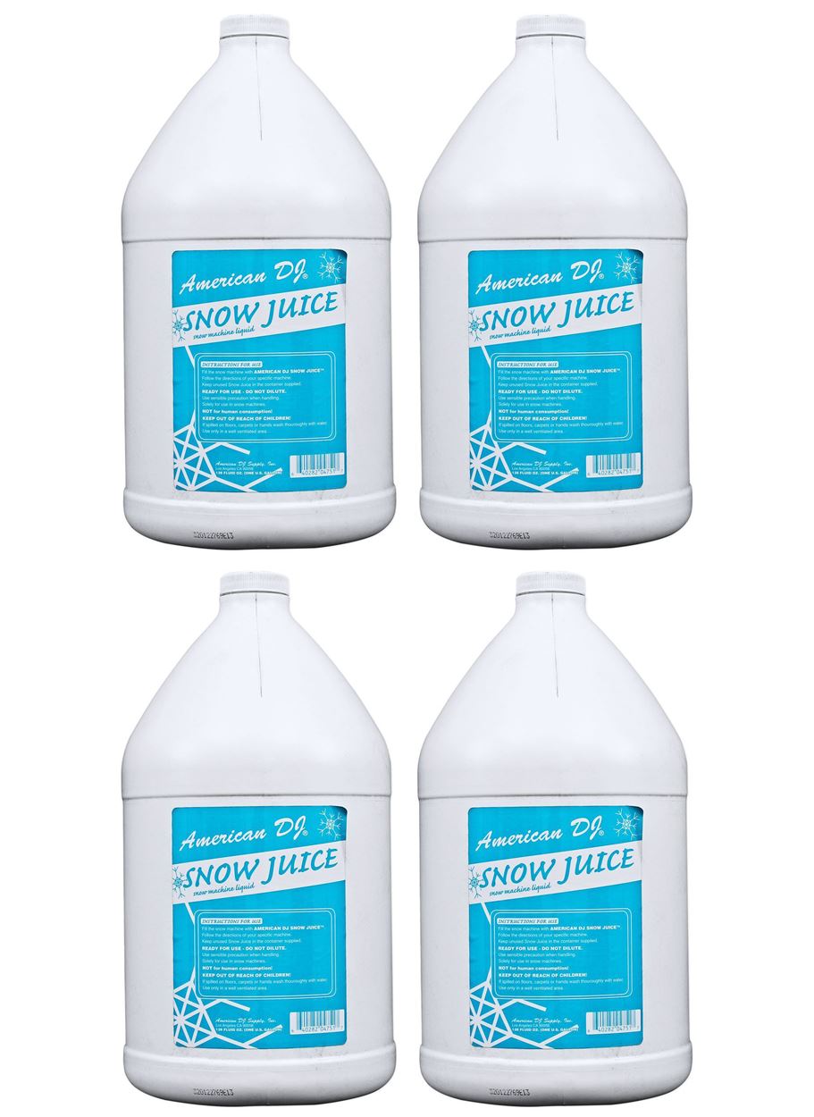 (4) American DJ Snow Gal Gallon of Snow Fluid for Snow Flurry Machine