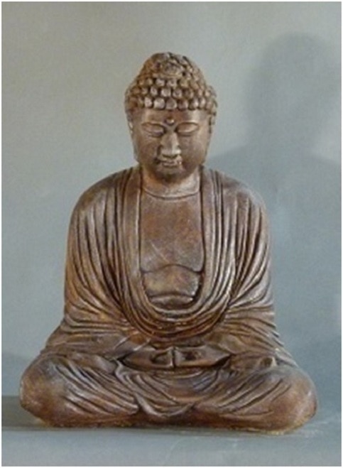 15" Antique Stone Finished Meditating Buddha Outdoor Garden Statue - 32902466