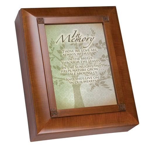 10" Brown and Green "In Memory" Remembrance Box - 33475569