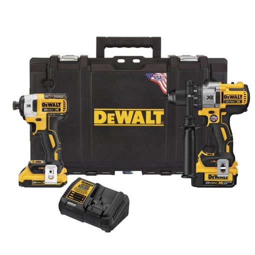 DEWALT 20-Volt MAX XR Lithium-Ion Cordless Drill/Driver and Impact Combo Kit (2-Tool) with 2Ah and 4Ah Batteries and Tough Case