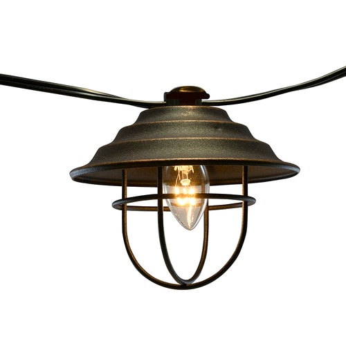 10’ Bronze Caged Metal C7 Bulb Lantern String Lights - 32824696