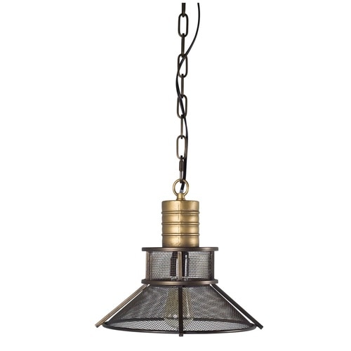 12” Metal Brown and Gold Hanging Lamp - 33389990