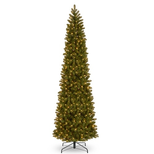 12’ Pre-Lit Downswept Douglas Slim Fir Artificial Christmas Tree - Clear Lights - 33368404