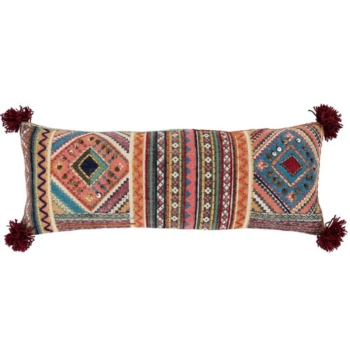 12" x 30” Multi-Color Tribal Pattern Rectangular Throw Pillow – Down Filler - 33420899