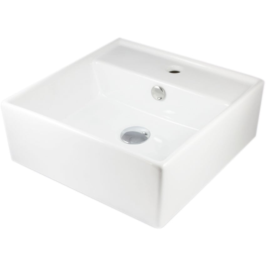 16" Square Shape Vessel Sink European Style Square Shape Porcelain Ceramic 16-inch Bathroom Vessel Sink
