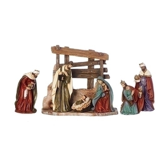 11.75" Vibrantly Colored Holy Family Christmas Themed Figure - 32797848