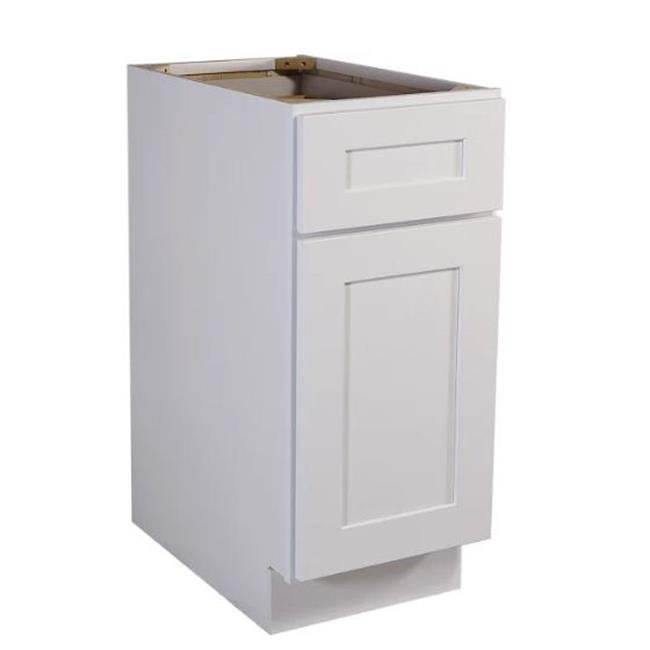 12 in. Fully Assembled Kitchen Base Cabinet Shaker, White