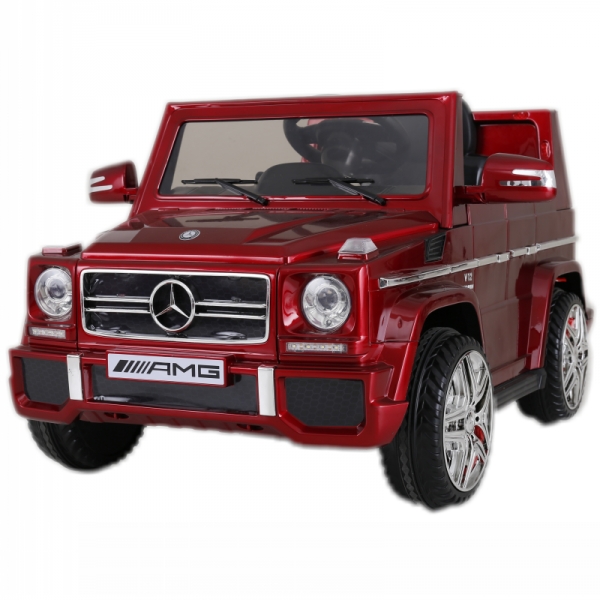 12V powered Mercedes AMG G65 Ride on electric car For Kids with Remote Control LED lights MP3 Leather Seat - Red