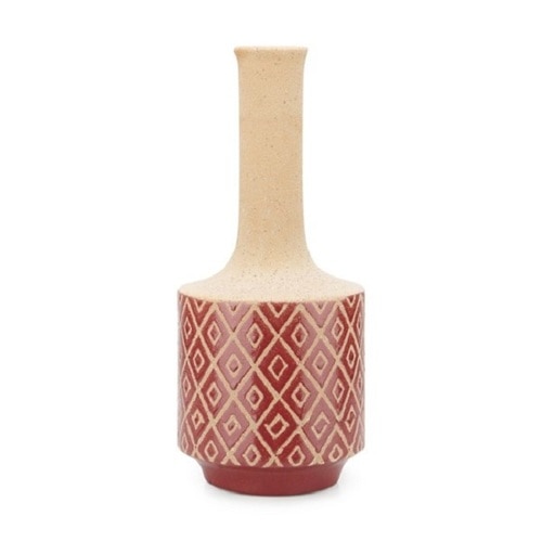 16” Cherokee Red Diamond Pattern Large Textured Bud Vase - 33407652