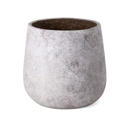 12.5" Rustic Taupe Gray Bronze-tone Finish Large Planter - 33408065