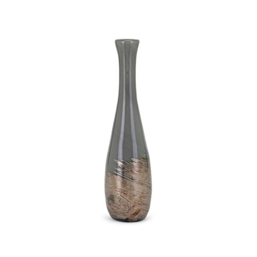 15.75" Gray and Brown Small Art Glass Bottle Tabletop Decor - 33408190