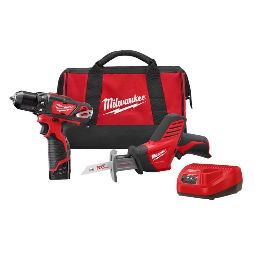 M12 12-Volt Lithium-Ion Cordless 3/8 in. Drill/Driver HACKZALL Combo Kit (2-Tool) w/(2) 1.5Ah Batteries, Charger, Bag