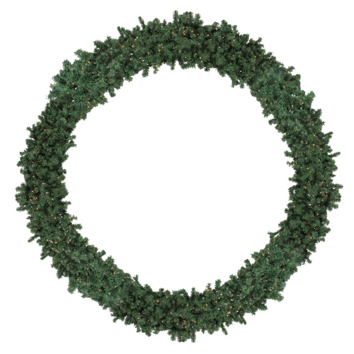 10 Pre-Lit High Sierra Pine Commercial Artificial Christmas Wreath - Clear Lights - 32632672