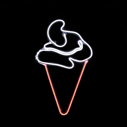 17.5" Neon Style LED Lighted Ice Cream Cone Window Silhouette Decoration - 32865836