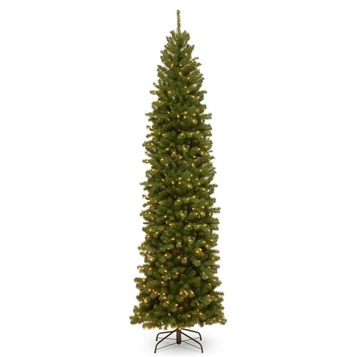 10’ Pre-lit North Valley Spruce Pencil Artificial Christmas Tree – Clear Lights - 33368321