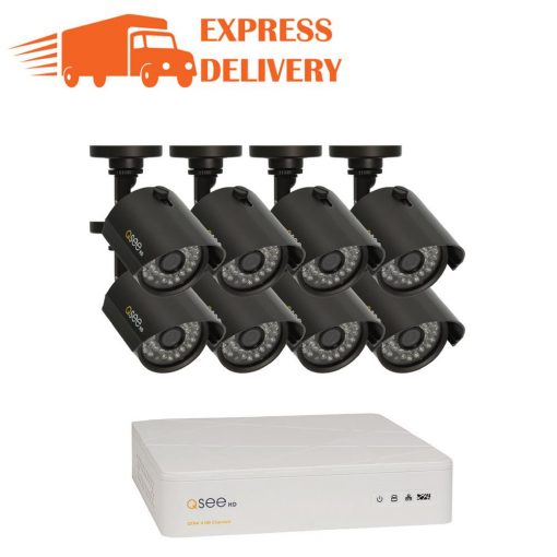 Q-SEE 8-Channel 720p 1TB Video Surveillance System with 8 HD Cameras and 100 ft. Night Vision