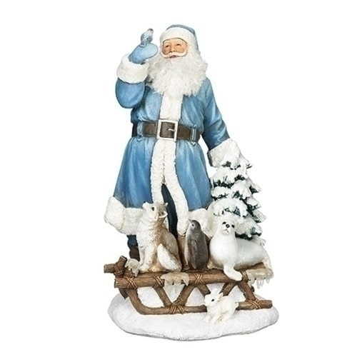 10.5” Santa with Animals on Sleigh Table Top Figurine - 33387825