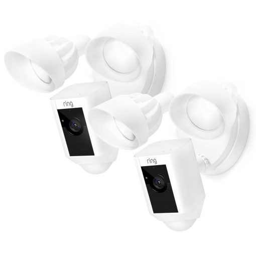 Ring Outdoor Wi-Fi Cam with Motion Activated Floodlight, White (2-Pack)
